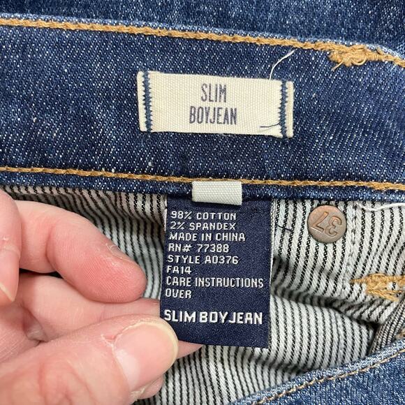 Madewell Rip & Repair Edition Mid Rise Slim Boyjean Jeans - 26 - Medium Wash - Picture 8 of 10